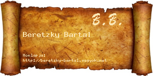 Beretzky Bartal névjegykártya